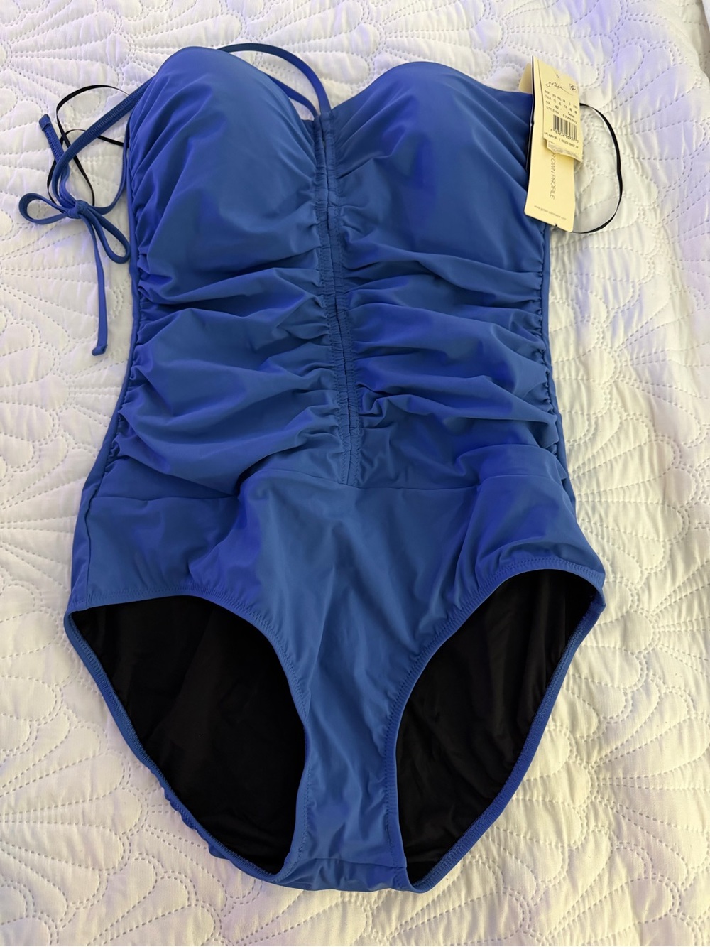 Gottex Sapphire Blue Ruched One-Piece Swimsuit